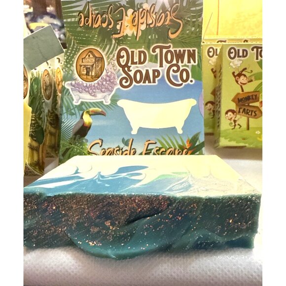 Old Town Soap Co. Handmade Artisan Soap Lemongrass, Apple, Monkey Farts, Seaside - Picture 5 of 12